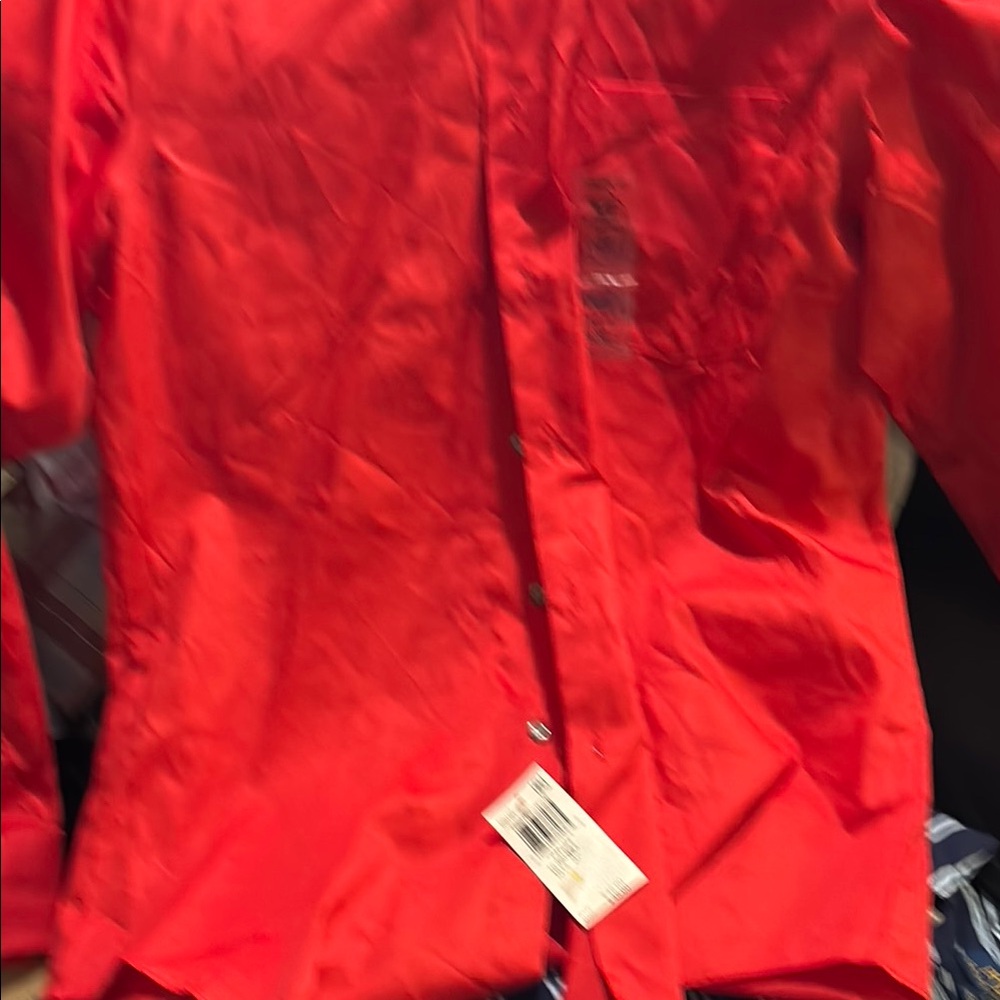 Vibrant Red Button-Up Shirt
